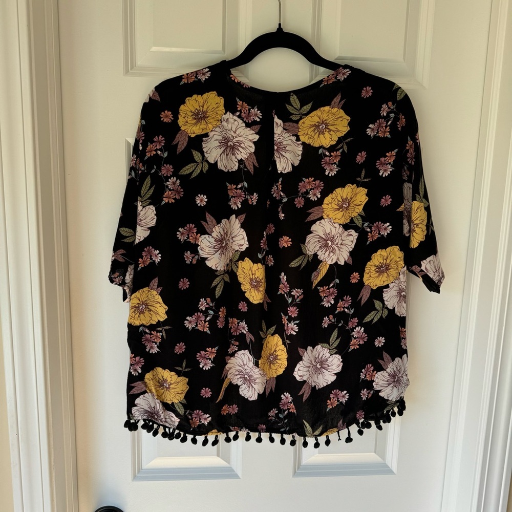 Persaya Girl Alixie Open Front Woven Floral Kimono Blouse‎ - Girls Large